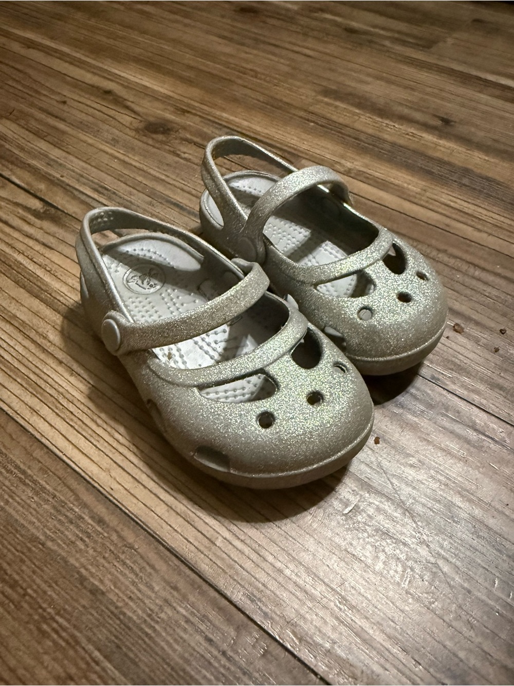 Kids Glitter Mary Jane Sandals - Silver